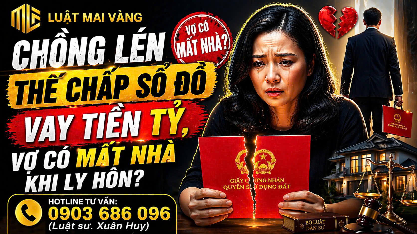 Chồng lén thế chấp sổ đỏ vay tiền tỷ vợ có mất nhà khi ly hôn ()