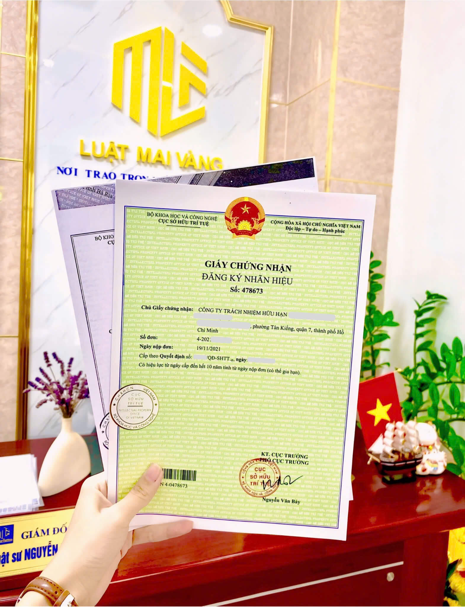 Giấy chứng nhận đăng kí nhãn hiệu