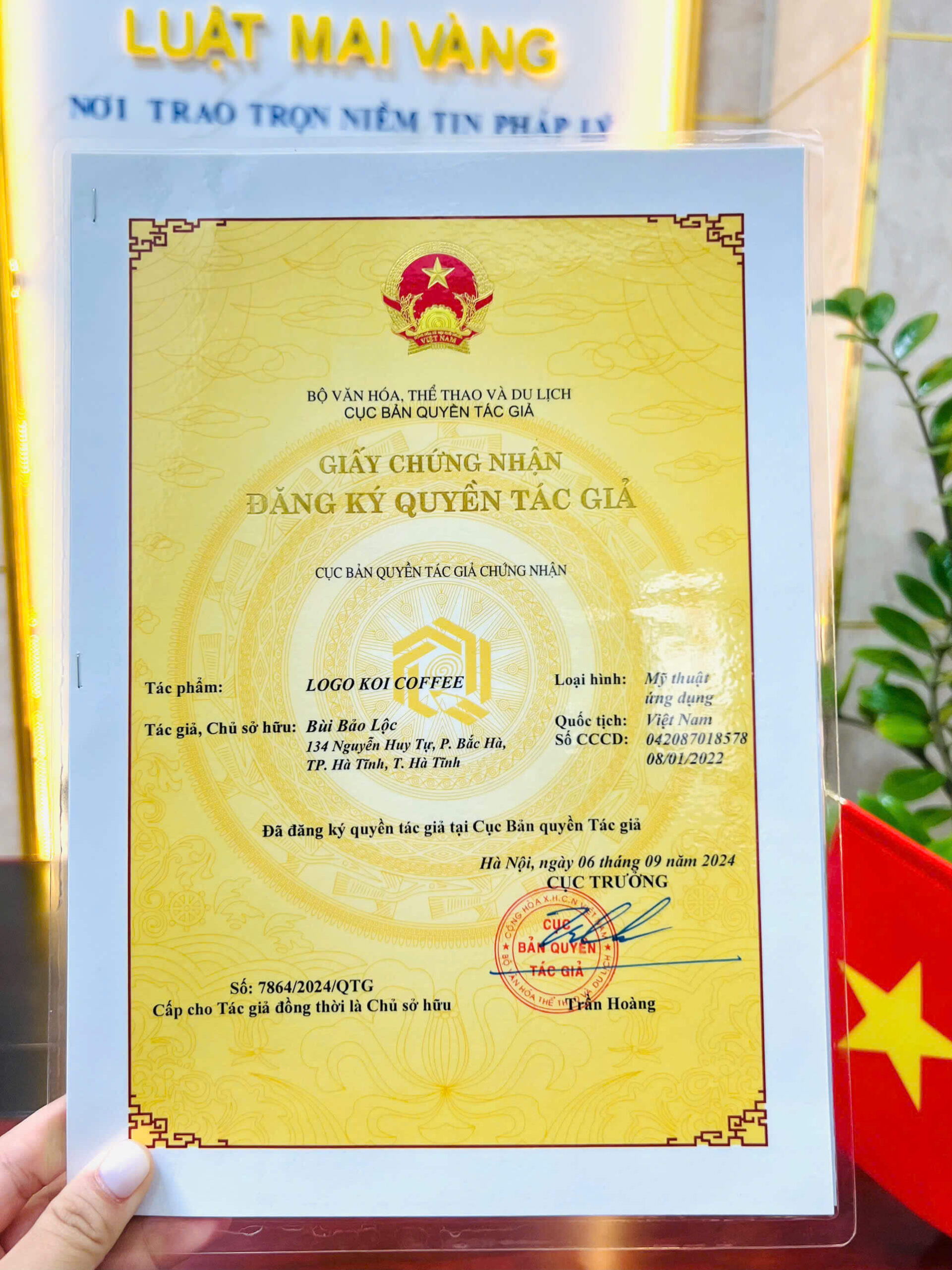 Giấy chứng nhận đăng kí quyền tác giả