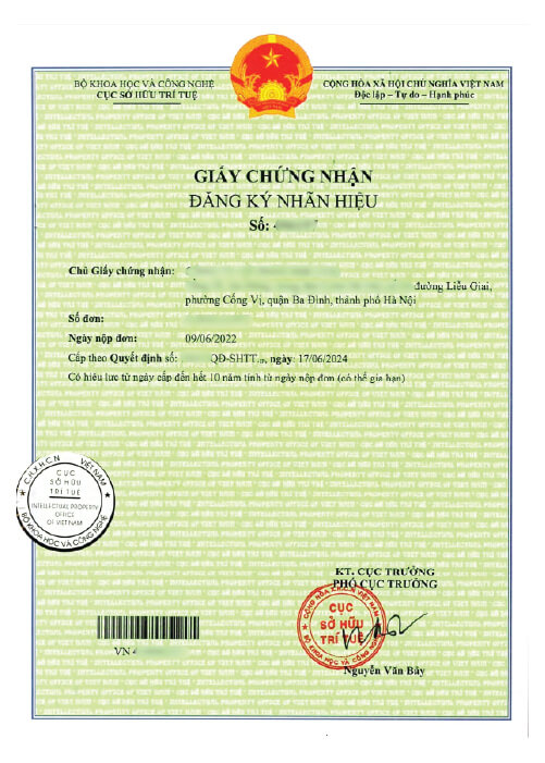 giấy đăng ký nhãn hiệu luật mai vàng
