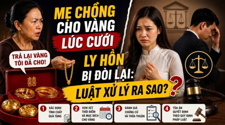 mẹ chồng cho vàng cưới ly hôn bị đồi lại