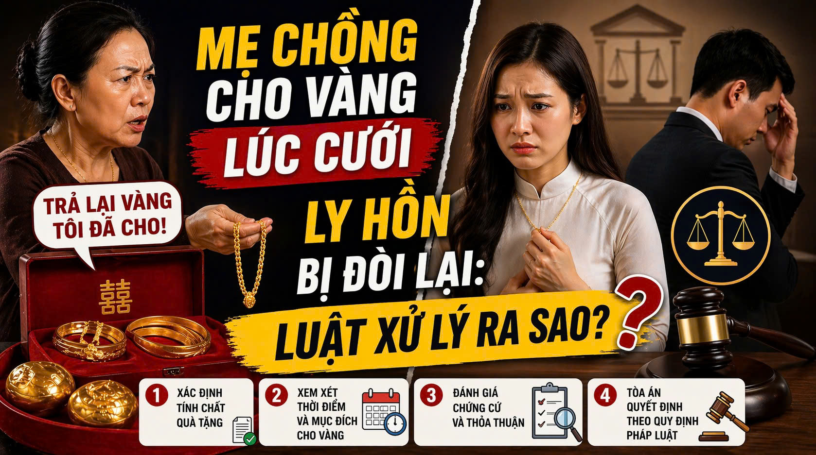 mẹ chồng cho vàng cưới ly hôn bị đồi lại