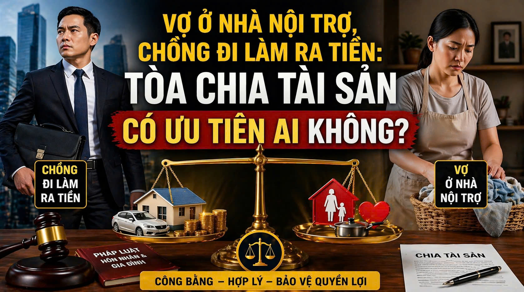 vợ ở nhà nội trợ ly hôn có được ưu tiên không