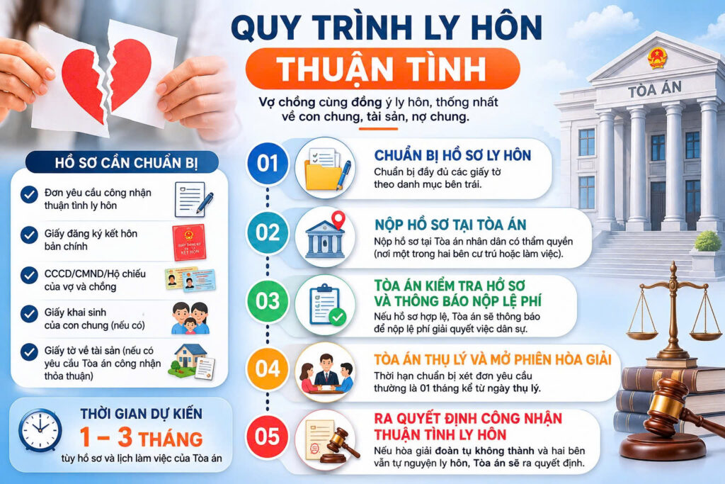 Quy trình ly hôn thuận tình Quy trình ly hôn thuận tình