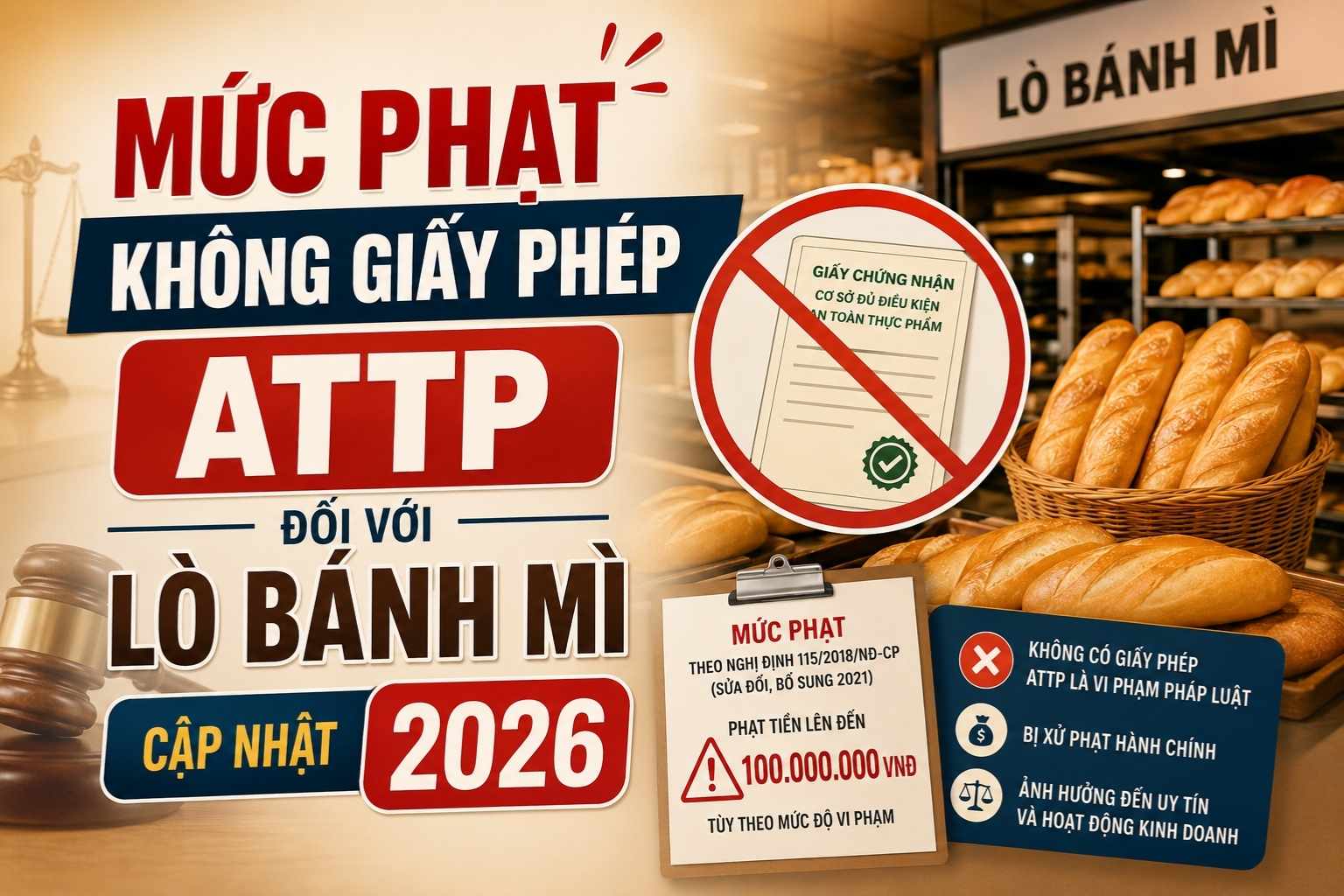 Mức Phạt Không Giấy Phép ATTP Lò Bánh Mì