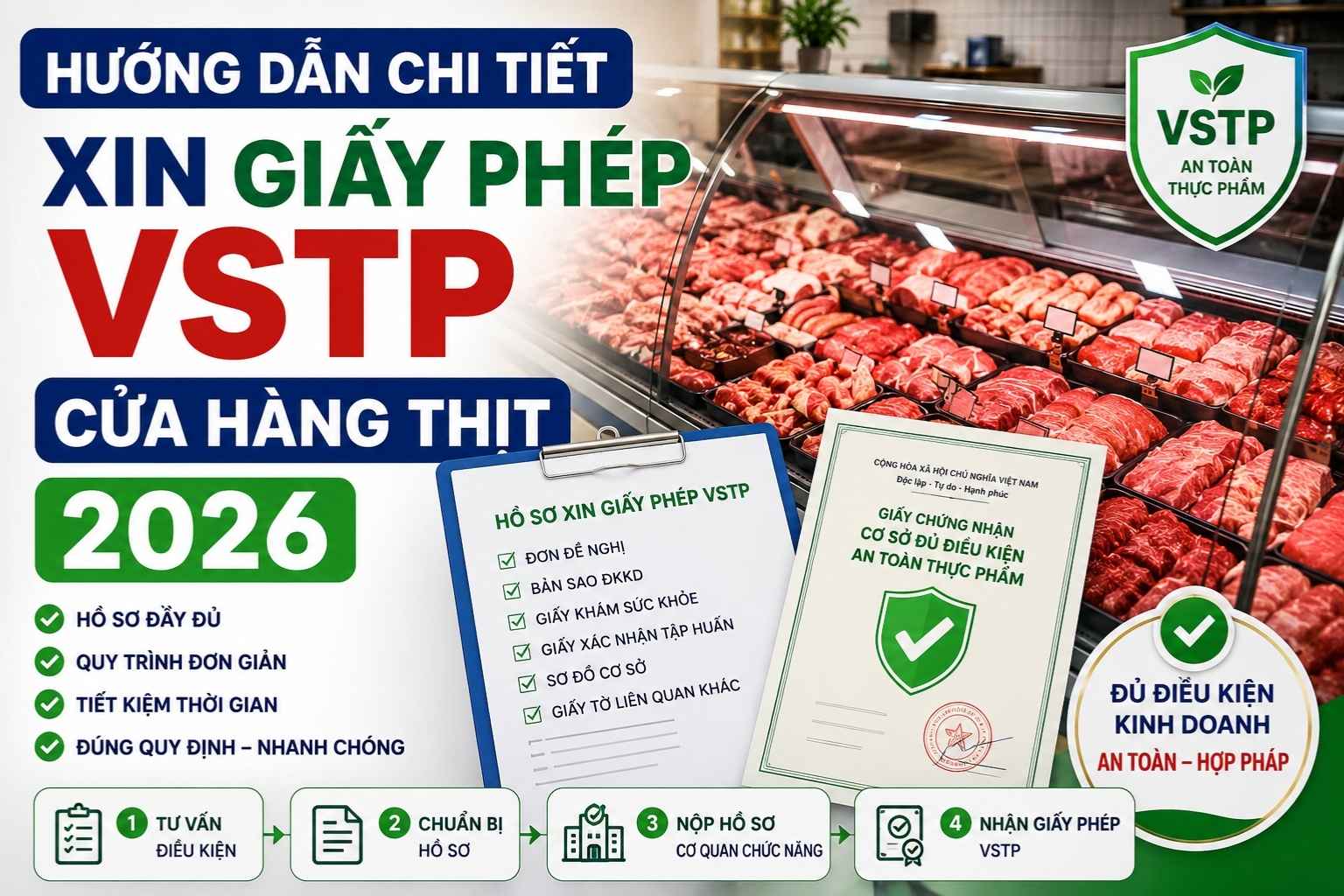 Hướng Dẫn Chi Tiết Xin Giấy Phép VSTP Cửa Hàng Thịt Hướng Dẫn Chi Tiết Xin Giấy Phép VSTP Cửa Hàng Thịt